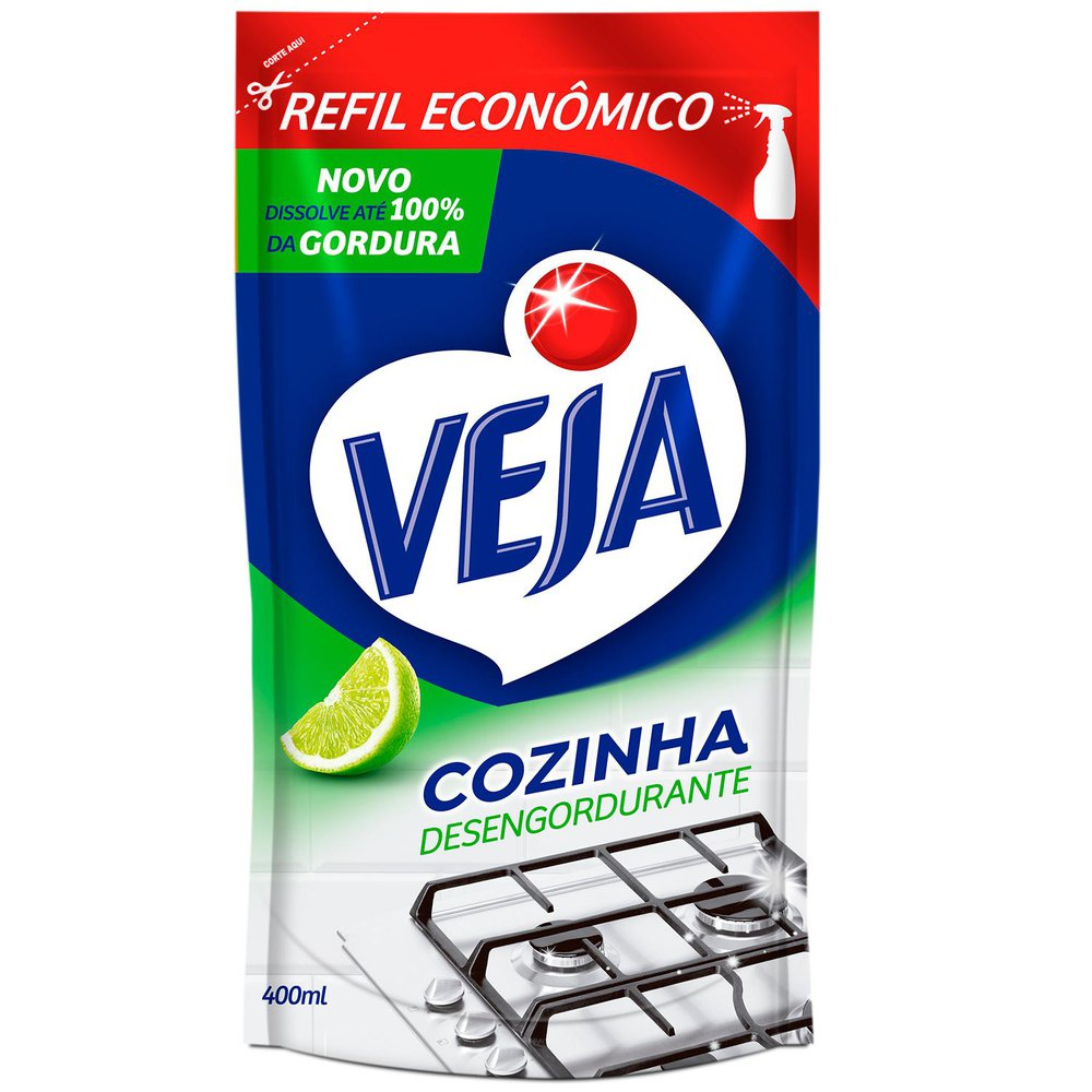 LIMPADOR VEJA DESENGORDURANTE DOYPACK 400ML GOLD LIMAO COZINHA