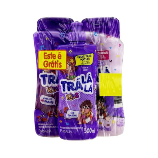 SHAMPOO + CONDICIONADOR TRALALA 480ML + CREME DE PENTEAR CACHOS