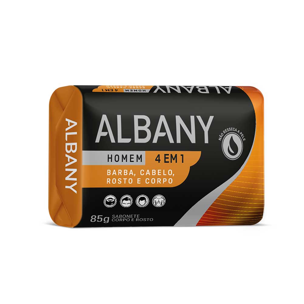 SABONETE ALBANY 85G HOMEM LARANJA
