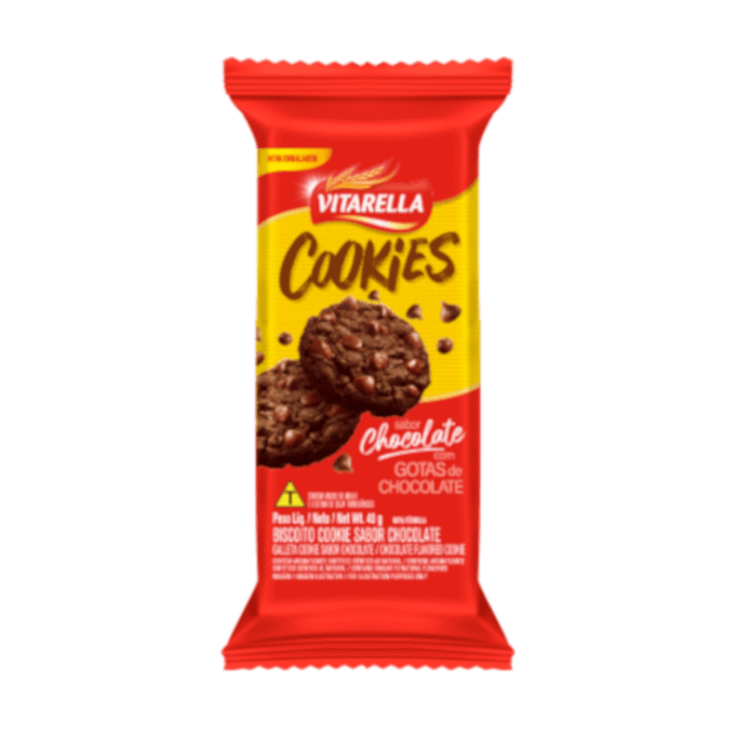 COOKIES VITARELLA COM GOTAS DE CHOCOLATE 40G CHOCOLATE