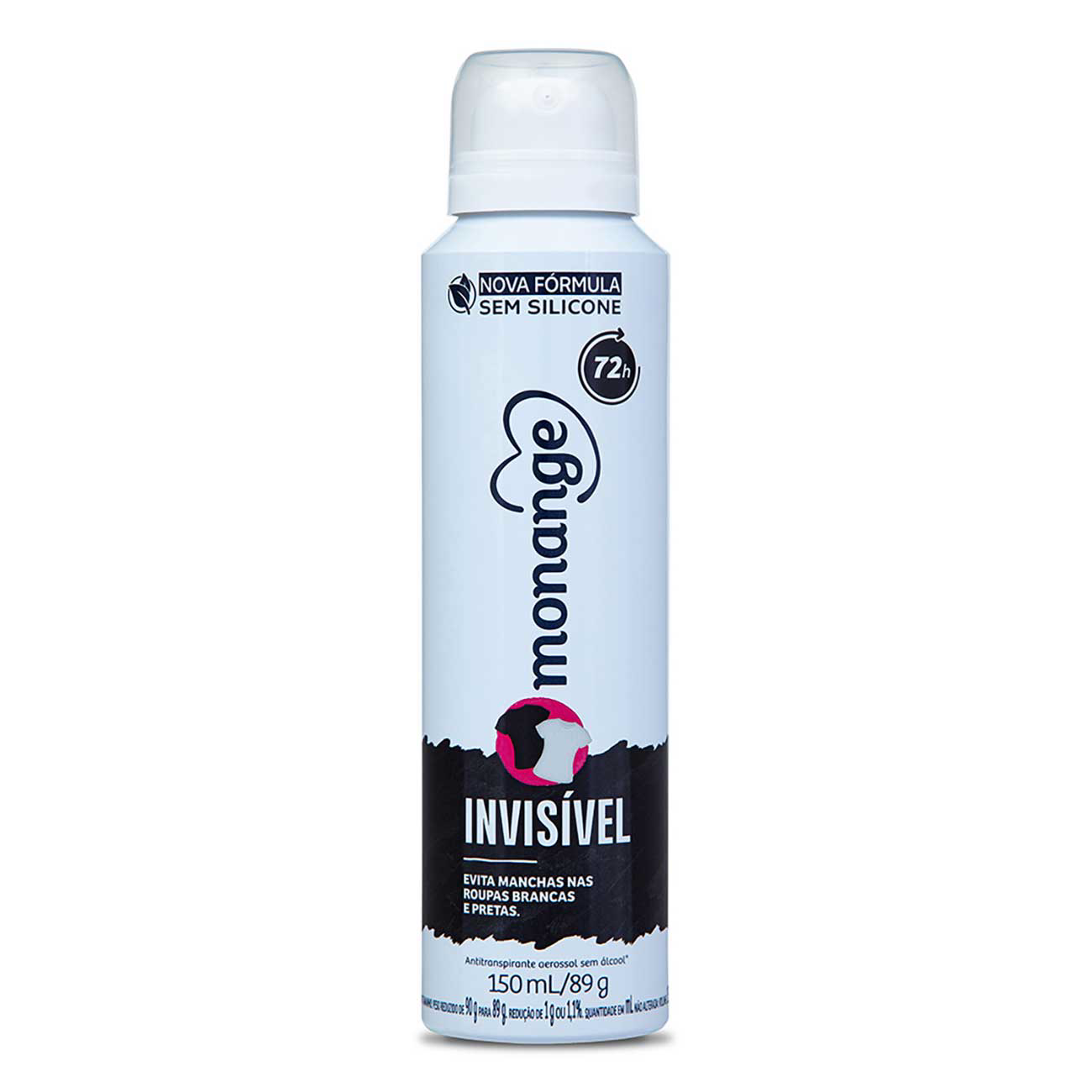 DESODORANTE AEROSSOL MONANGE 72H 150ML INVISIVEL