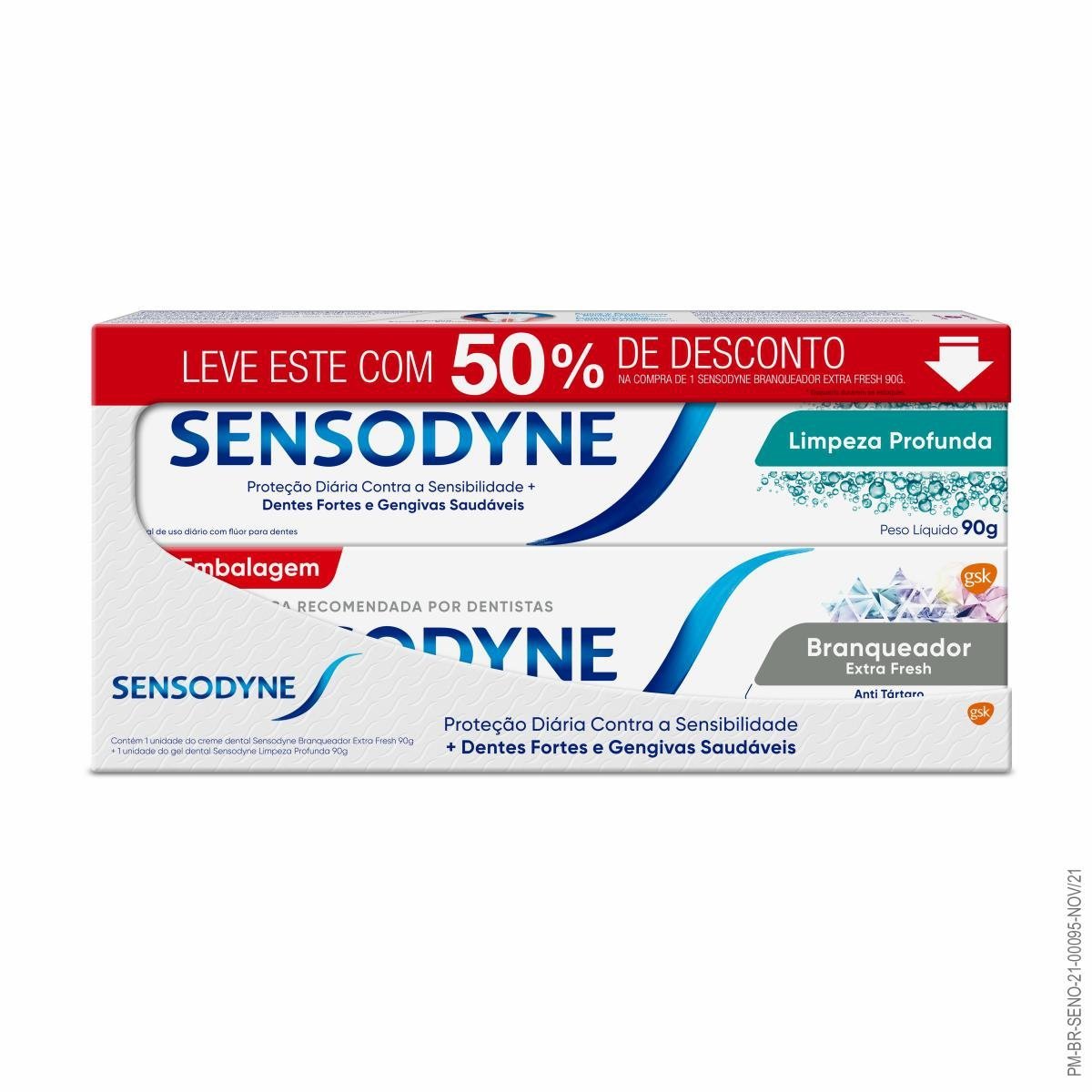 CREME DENTAL SENSODYNE 90G BRANQ EXT FR+ LIMP PROF C/50% DES