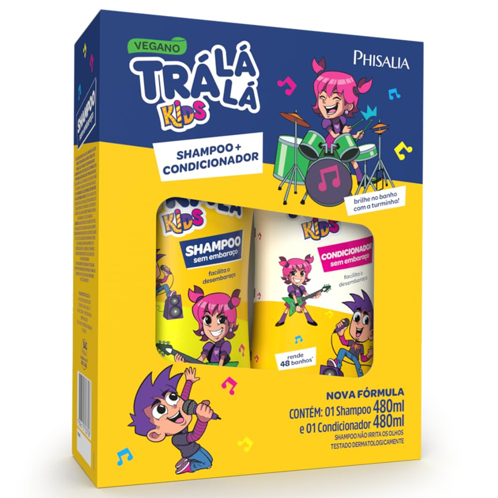 SHAMPOO + CONDICIONADOR TRALALA KIDS 480ML SEM EMBARACO