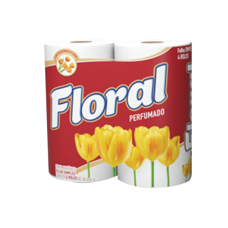 PAPEL HIGIENICO FLORAL FS 30M C/4UN PERFUMADO