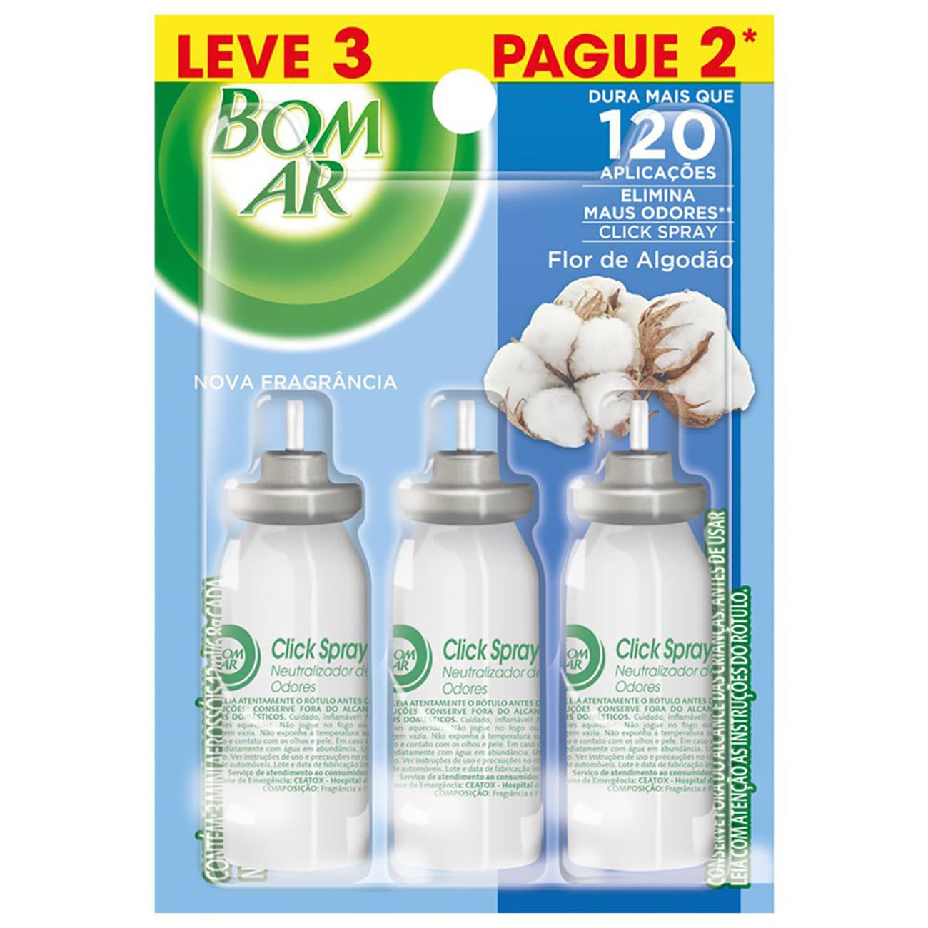 PURIFICADOR BOM AR CLICK SPRAY REFIL L3P2 CHEIRINHO LIMPEZ