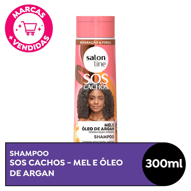 SHAMPOO SALON LINE 300ML .SOS MEL CACHOS INTENSOS