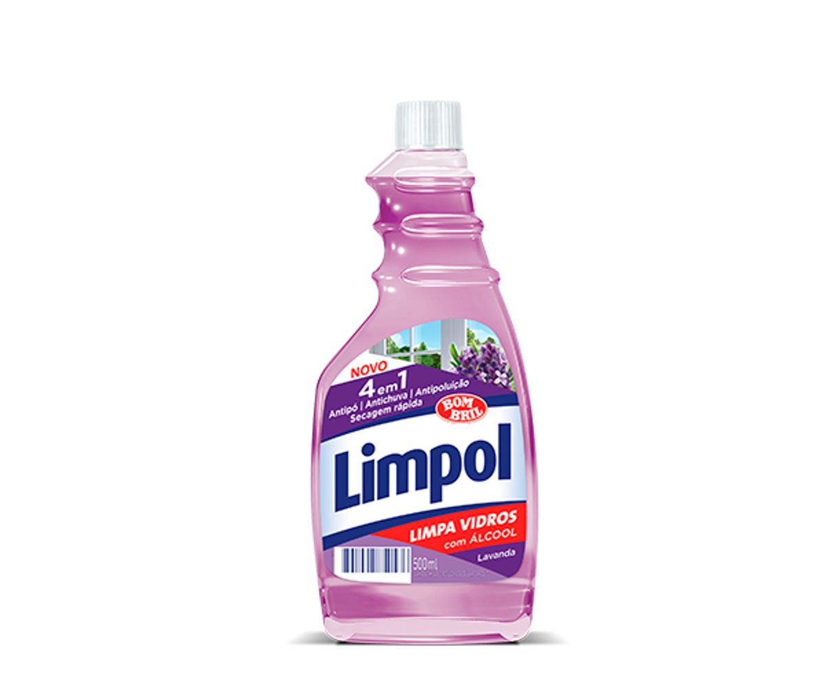 LIMPADOR VIDRO BOMBRIL LIMPOL C/ALC REFIL 500ML 4EM1