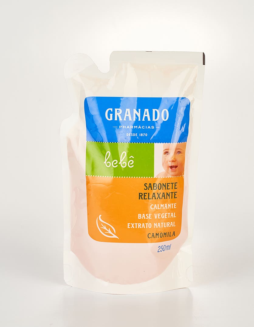 SABONETE LIQUIDO GRANADO BEBE GLICERINADO REFIL 250ML CAMOMILA