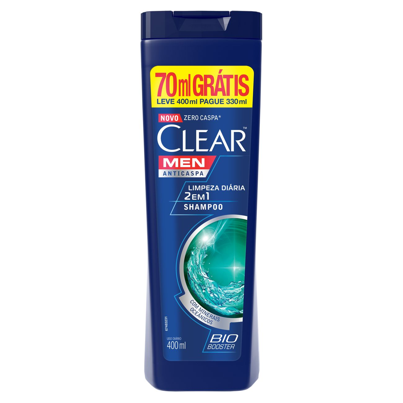 SHAMPOO CLEAR 400ML L/ 330ML GT 70ML MEN LIMP. DIARIA