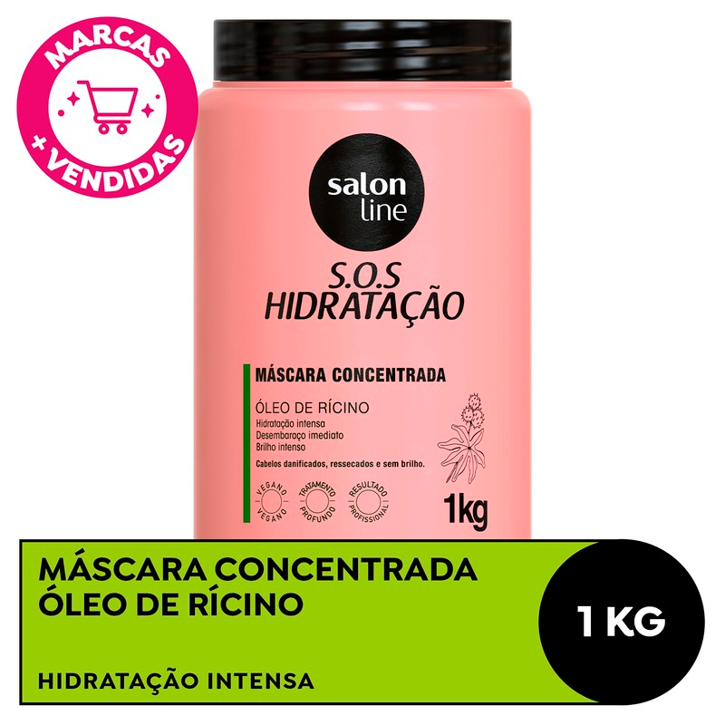 MASCARA SALON LINE SOS HIDRATACAO 1KG OLEO DE RICINO