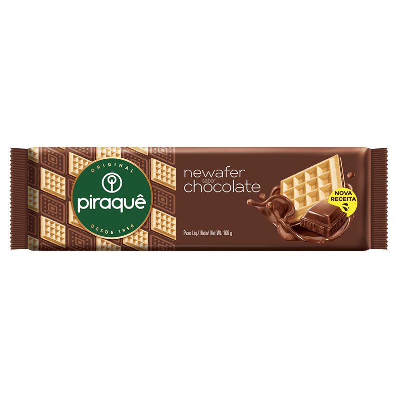 BISCOITO PIRAQUE NEWAFER 100G CHOCOLATE