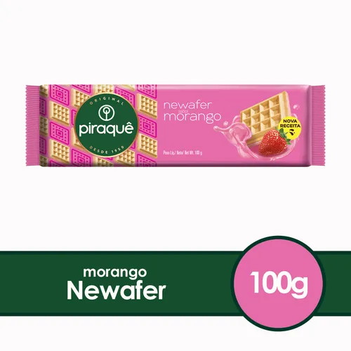 BISCOITO PIRAQUE NEWAFER 100G MORANGO