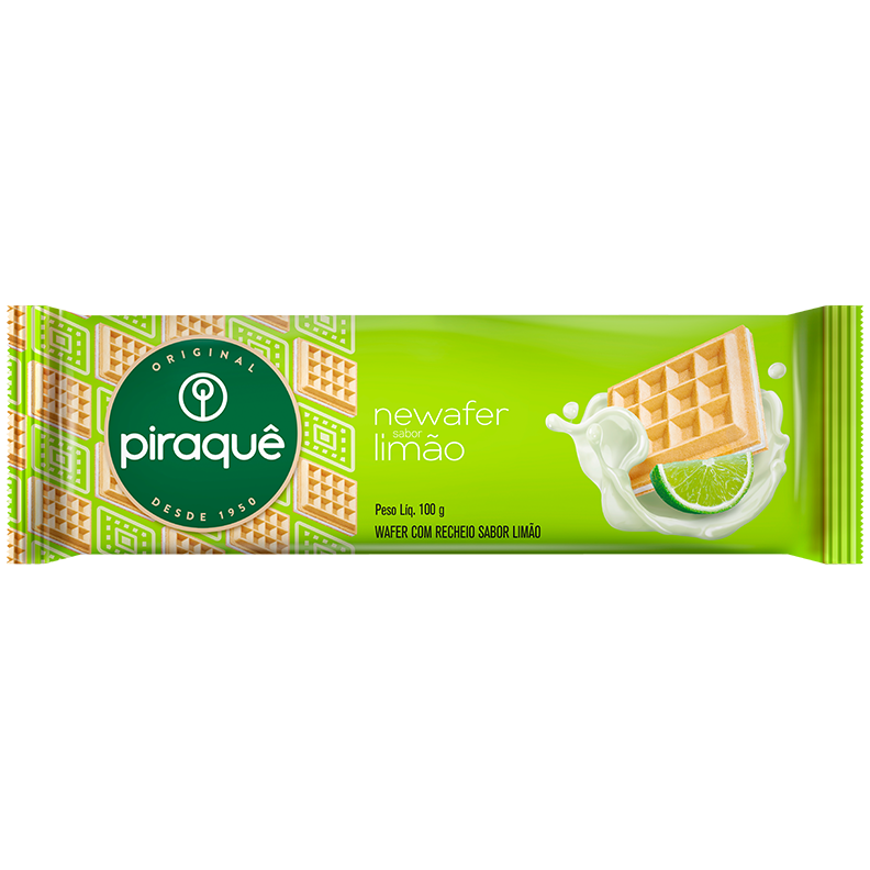 BISCOITO PIRAQUE NEWAFER 100G LIMAO