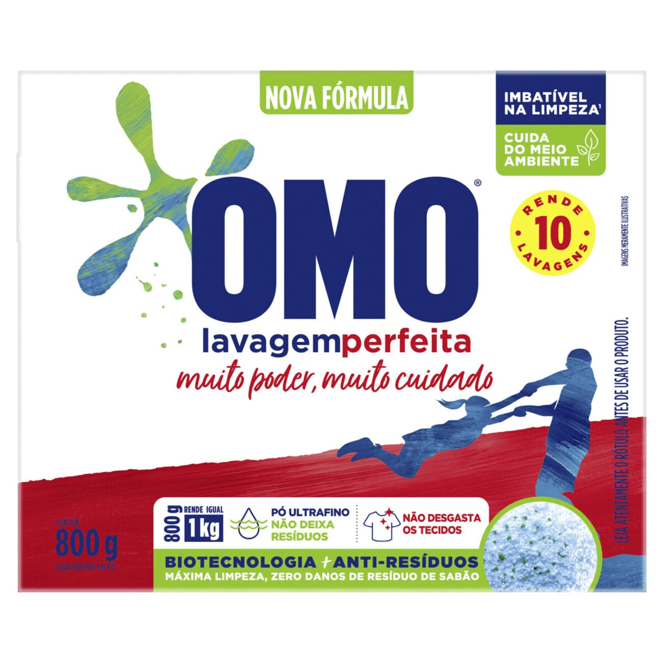 DETERGENTE PO OMO 800G. LAVAGEM PERFEITA