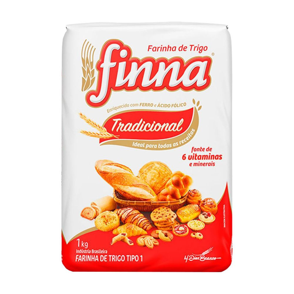 FARINHA DE TRIGO FINNA 1KG SEM FERMENTO TIPO 1 PAPEL