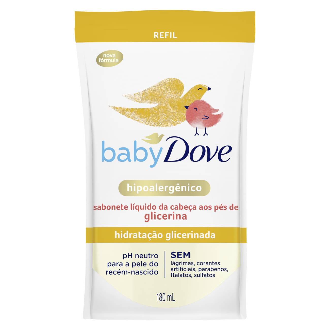 SABONETE INF LQ DOVE BABY REFIL 180ML HIDRAT GLICERINADA