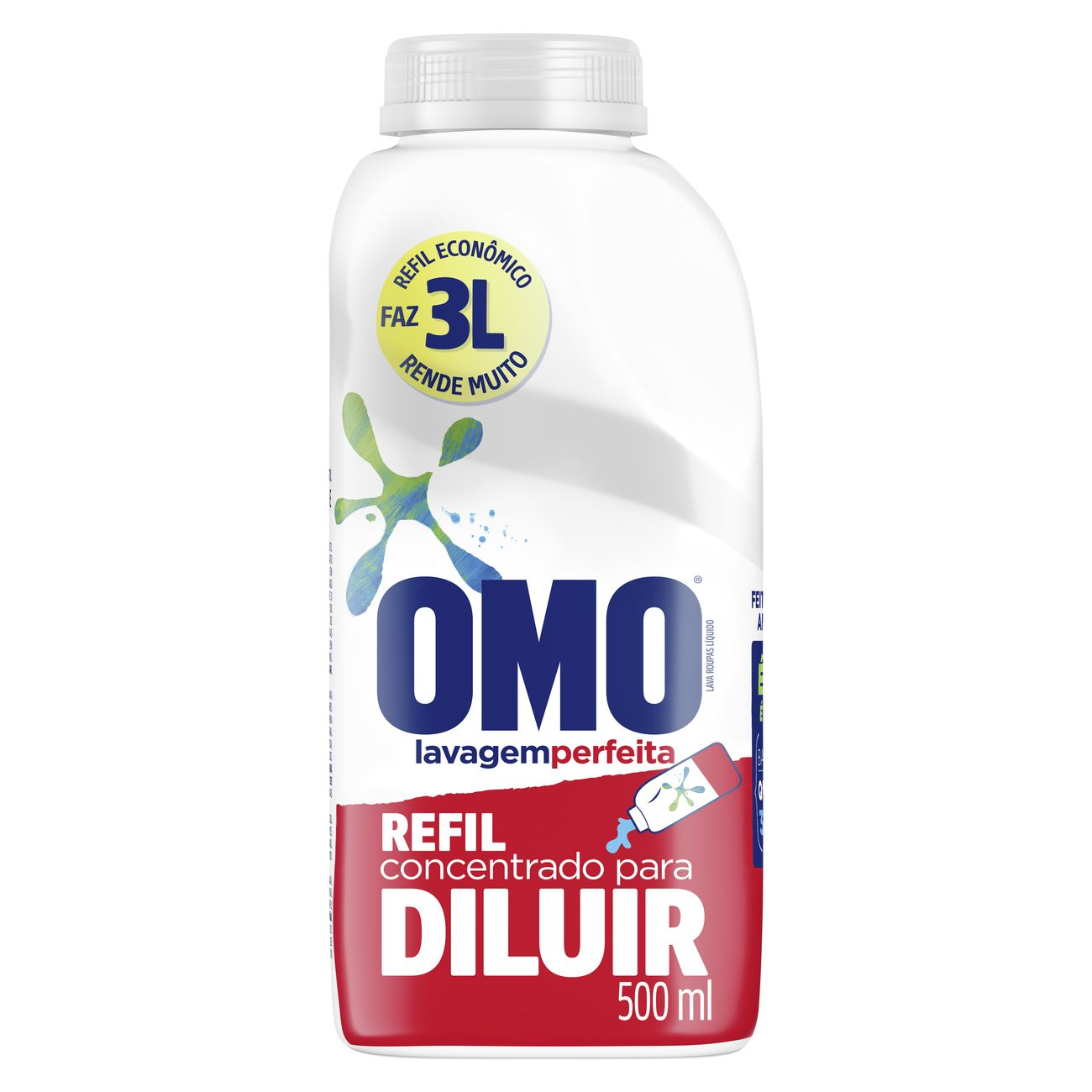 DETERGENTE LIQUIDO OMO CONC DILUIR RFL 500ML LAVAGEM PERFEITA