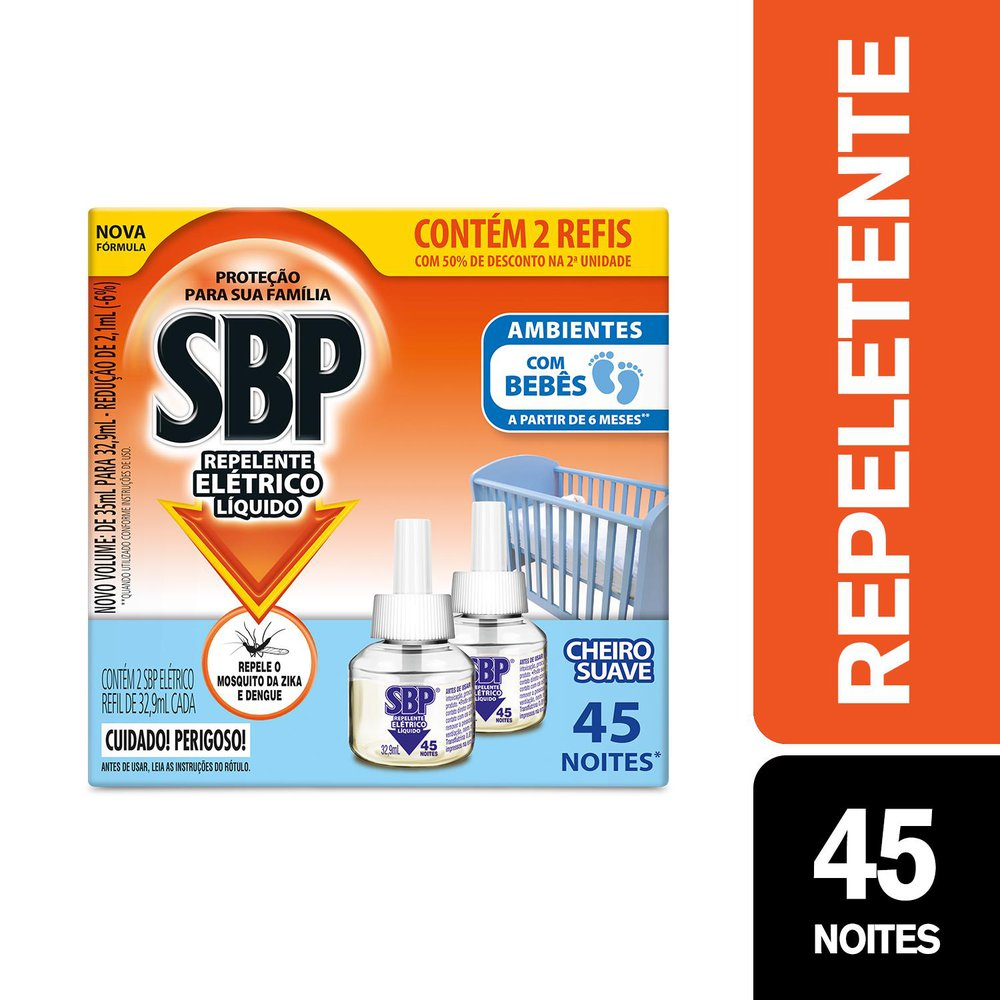 INSETICIDA SBP ELET 2 REF 30ML 50% DESC 2AUN CHEIRO SUAV