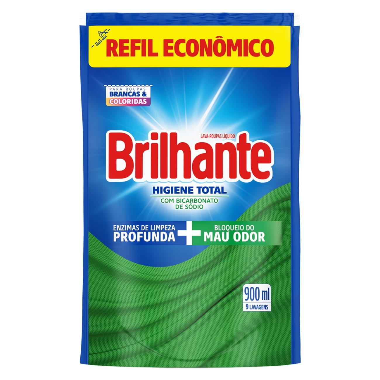 DETERGENTE LIQUIDO BRILHANTE 900ML HIGIENE TOTAL