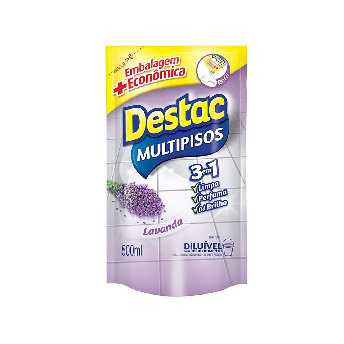 LIMPADOR DESTAC REFIL 500 ML LAVANDA E ALFAZEMA