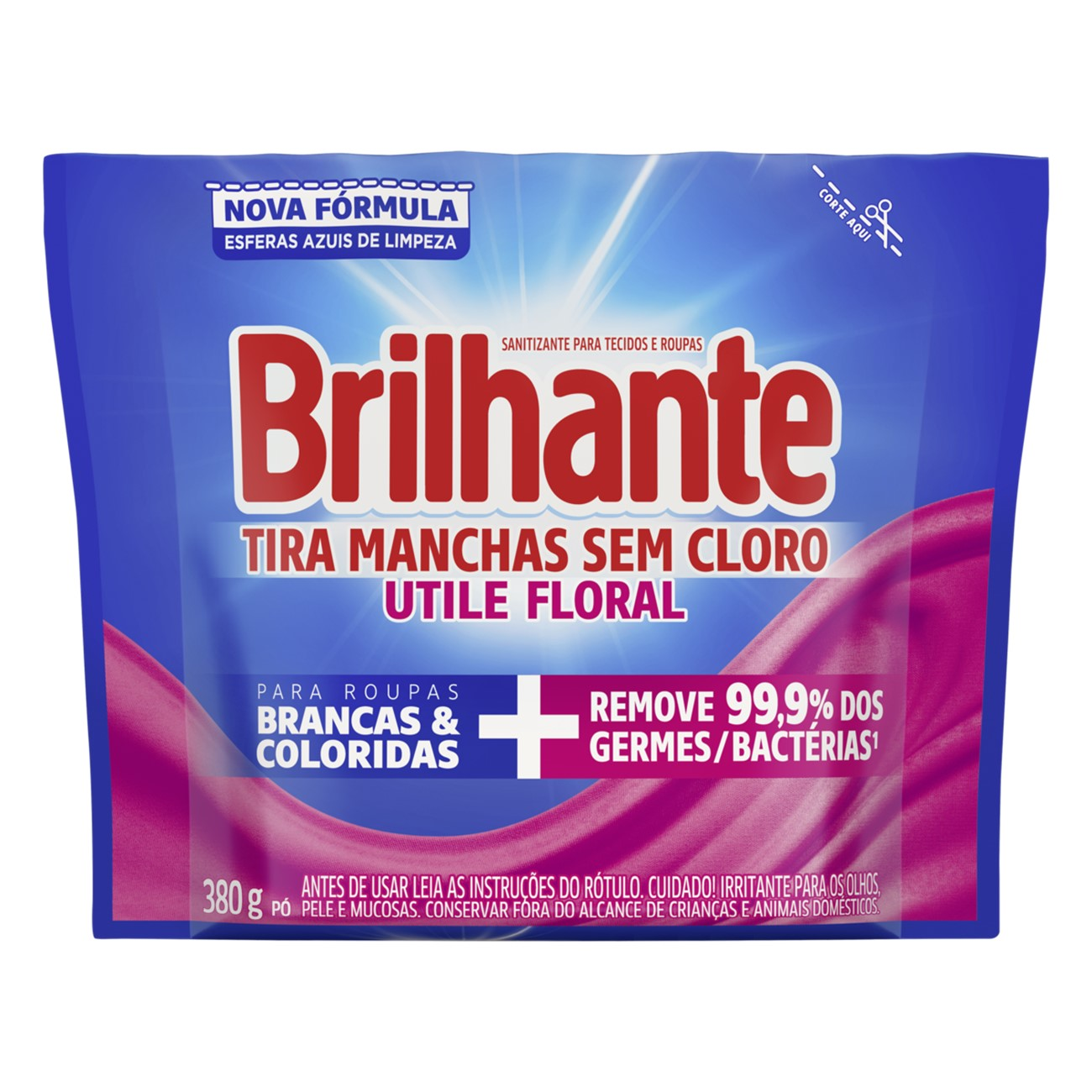 DETERGENTE PO BRILHANTE TIRA MANCHAS SANIT 380G UTIL BAG FLORA