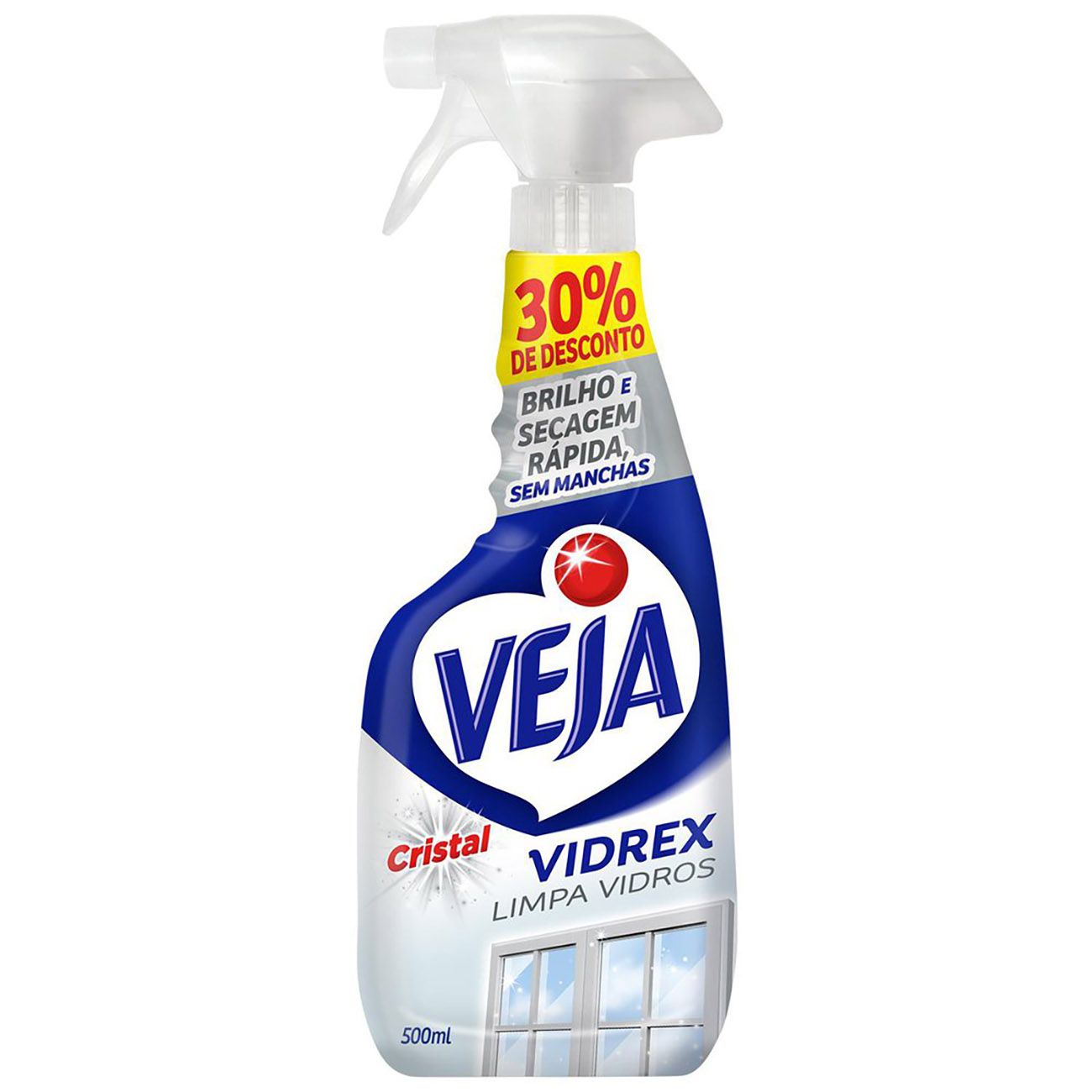 LIMPADOR VEJA VIDREX CRISTAL 500ML C/30% DESC C/PULV