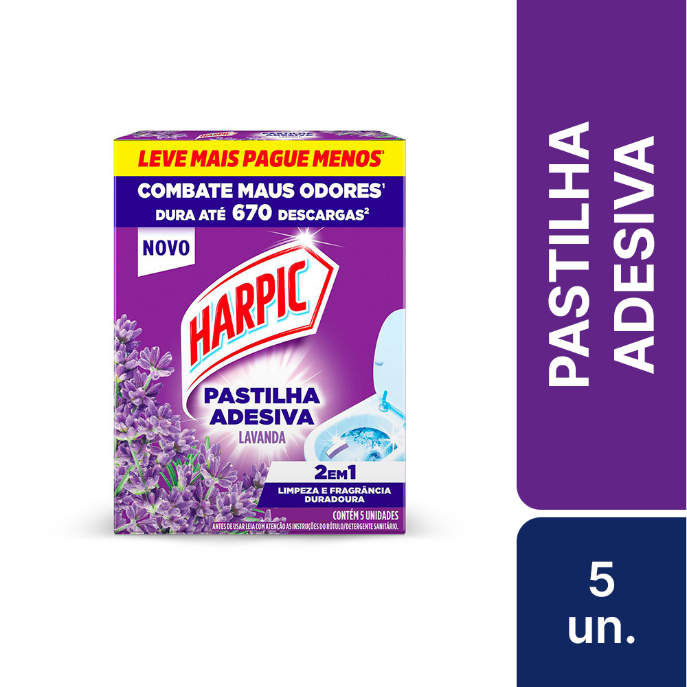 DESODORIZADOR HARPIC PAST ADESIV 2EM1 L5 P4 5X9G LAVANDA