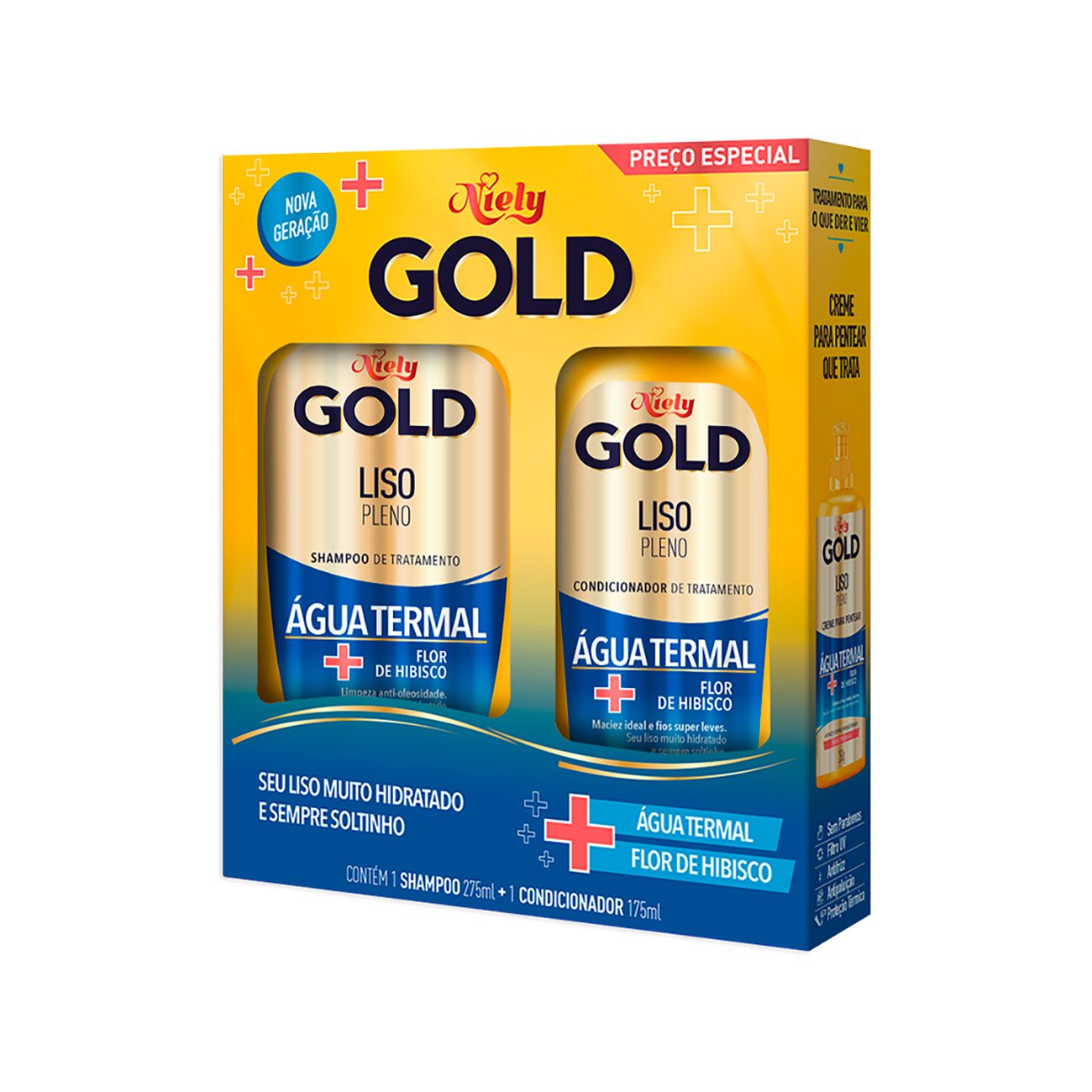 SHAMPOO NIELY GOLD 275ML+CO 175ML LISO PLENO