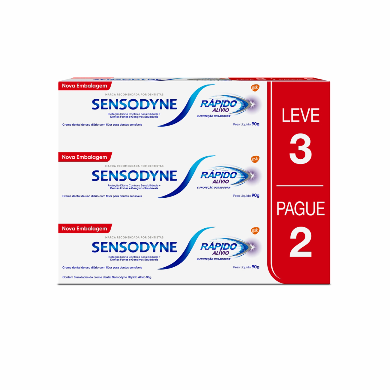 CREME DENTAL SENSODYNE L3 P2 90G RAPIDO ALIVIO