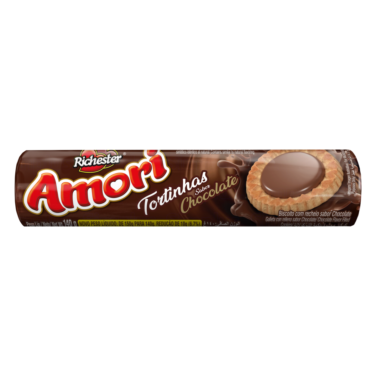 BISCOITO RICHESTER TORTINHA 140G AMORI CHOCOLATE