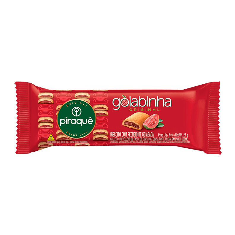 BISCOITO PIRAQUE ROLADINHO 25G GOIABA