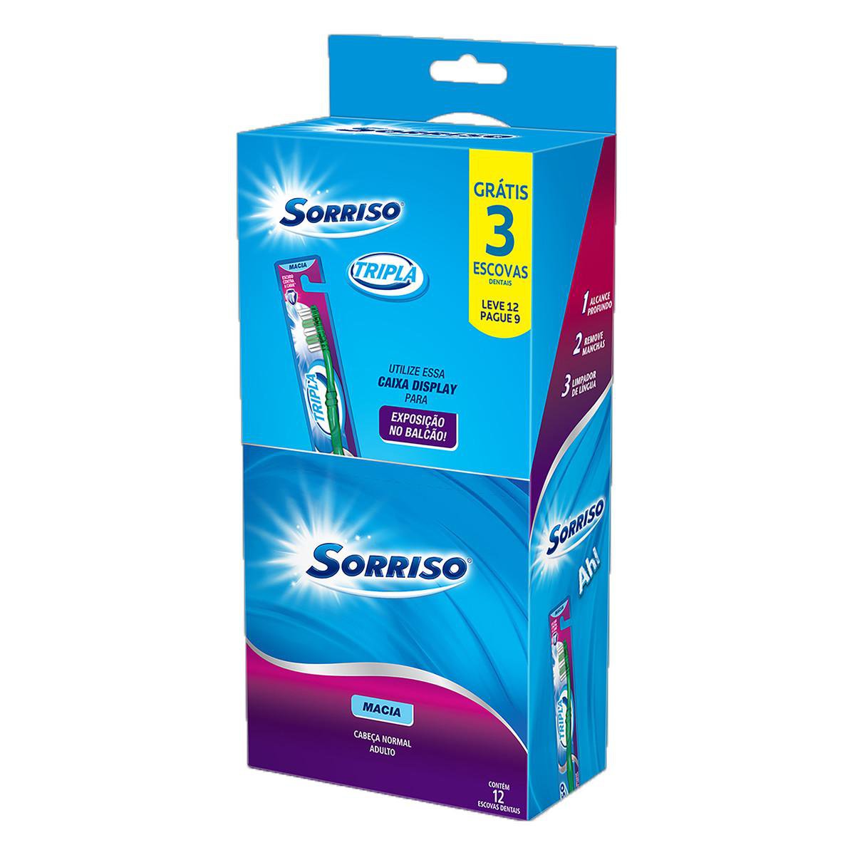 ESCOVA DENTAL SORRISO L12P9 TRIPLA