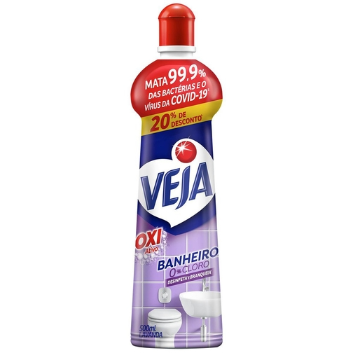 LIMPADOR VEJA ANTIBAC SQUEEZE 500ML 20% BANHEIRO LAVANDA