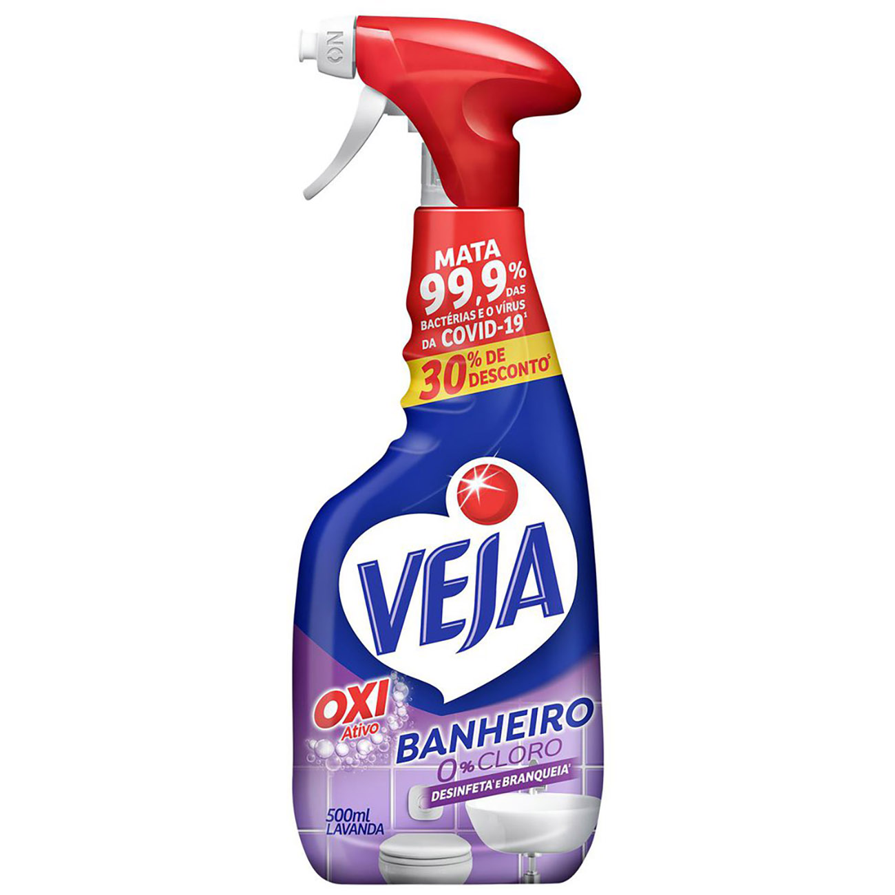 LIMPADOR VEJA ANTIBAC GATILHO 500ML C/30% DESC BANHEIRO LAVANDA