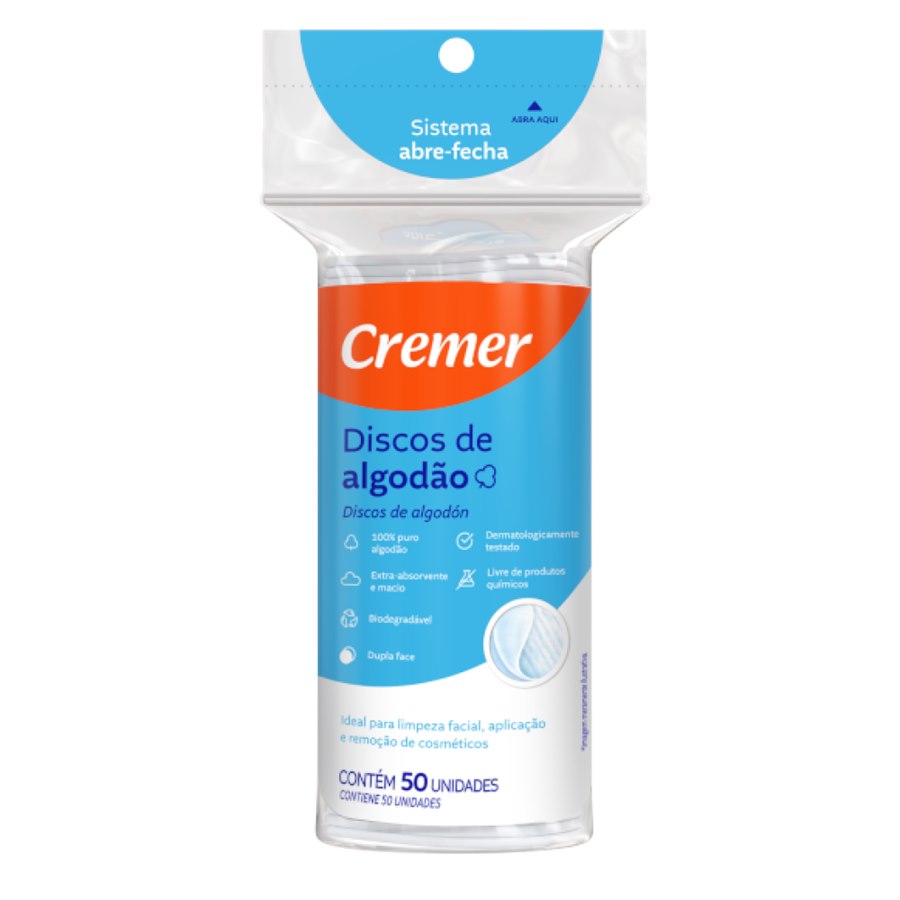 ALGODAO CREMER 50UN FACE LISA