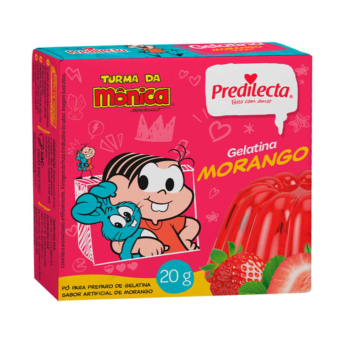 GELATINA PO PREDILECTA 20G MORANGO