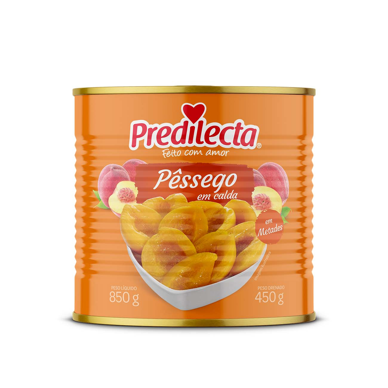 PESSEGO EM CALDA PREDILECTA LT 450G