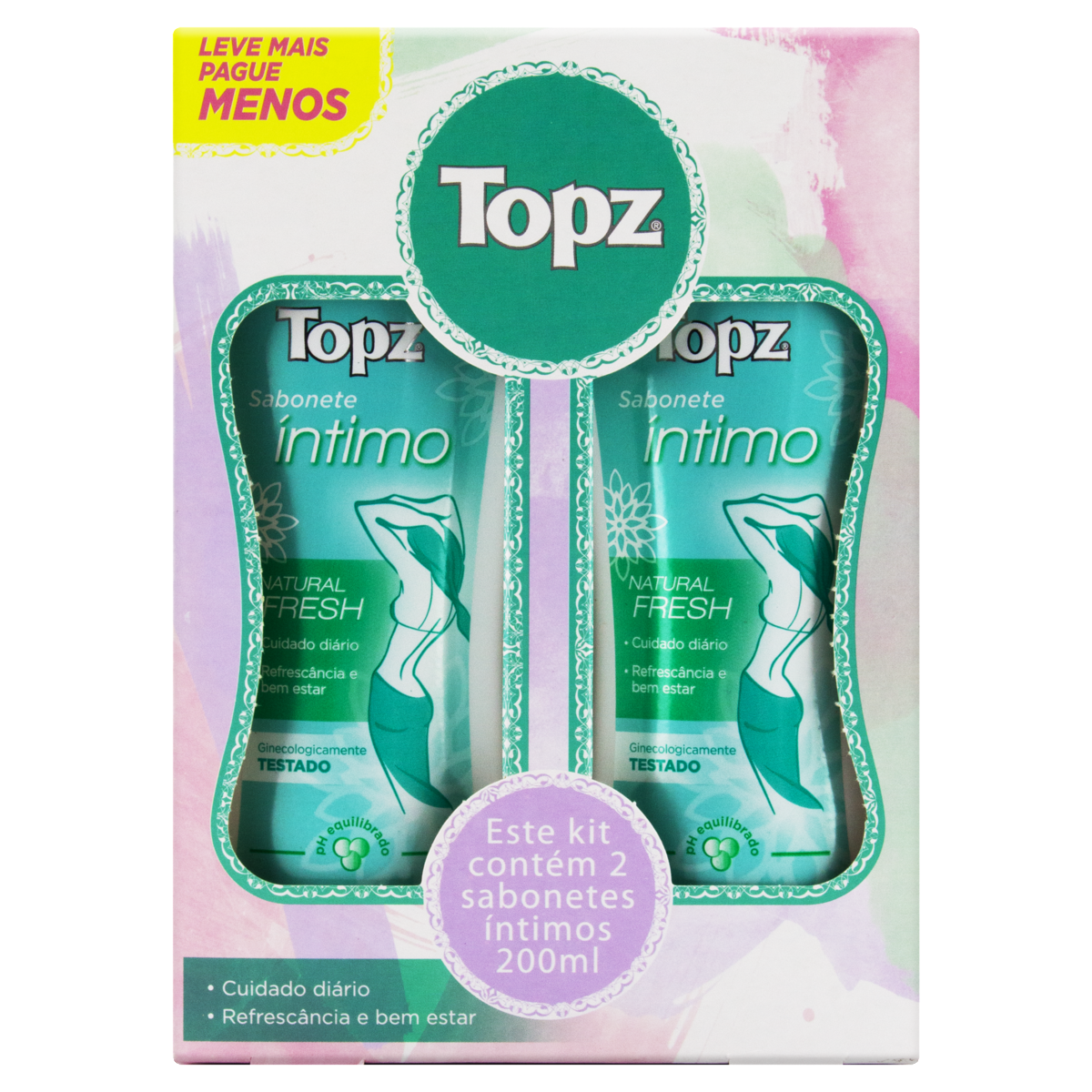 SABONETE LIQUIDO INTIMO TOPZ L2P1 200ML NATURAL FRESH