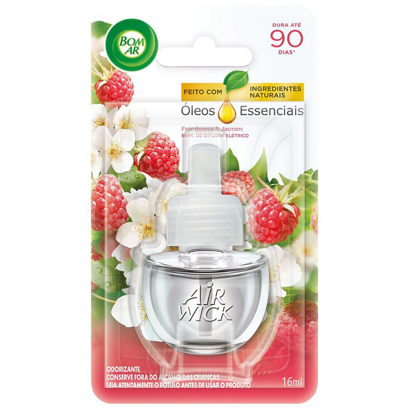 BOM AR AIR WICK ELET REFIL 16ML FRAMBOESA & JASMIM