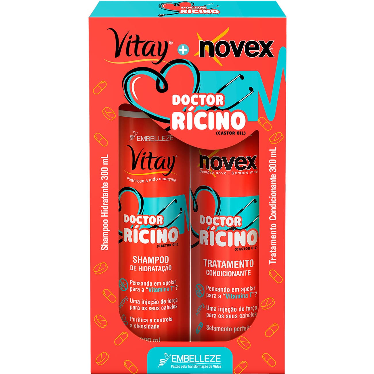 SHAMPOO REVITAY + CONDICIONADOR NOVEX 300 ML DOCTOR RICINO