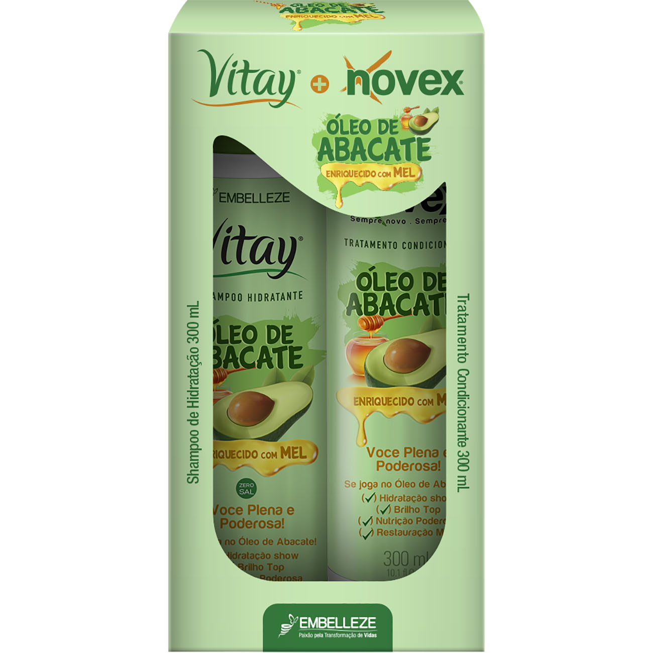 SHAMPOO REVITAY + CONDICIONADOR NOVEX 300 ML OLEO DE ABACATE