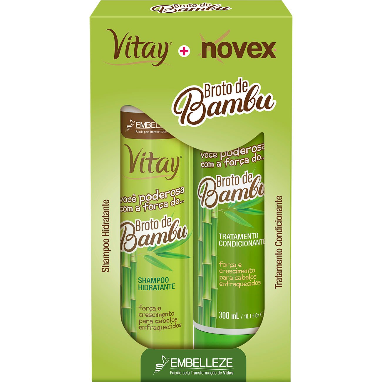 SHAMPOO REVITAY + CONDICIONADOR NOVEX 300 ML BROTO BAMBU