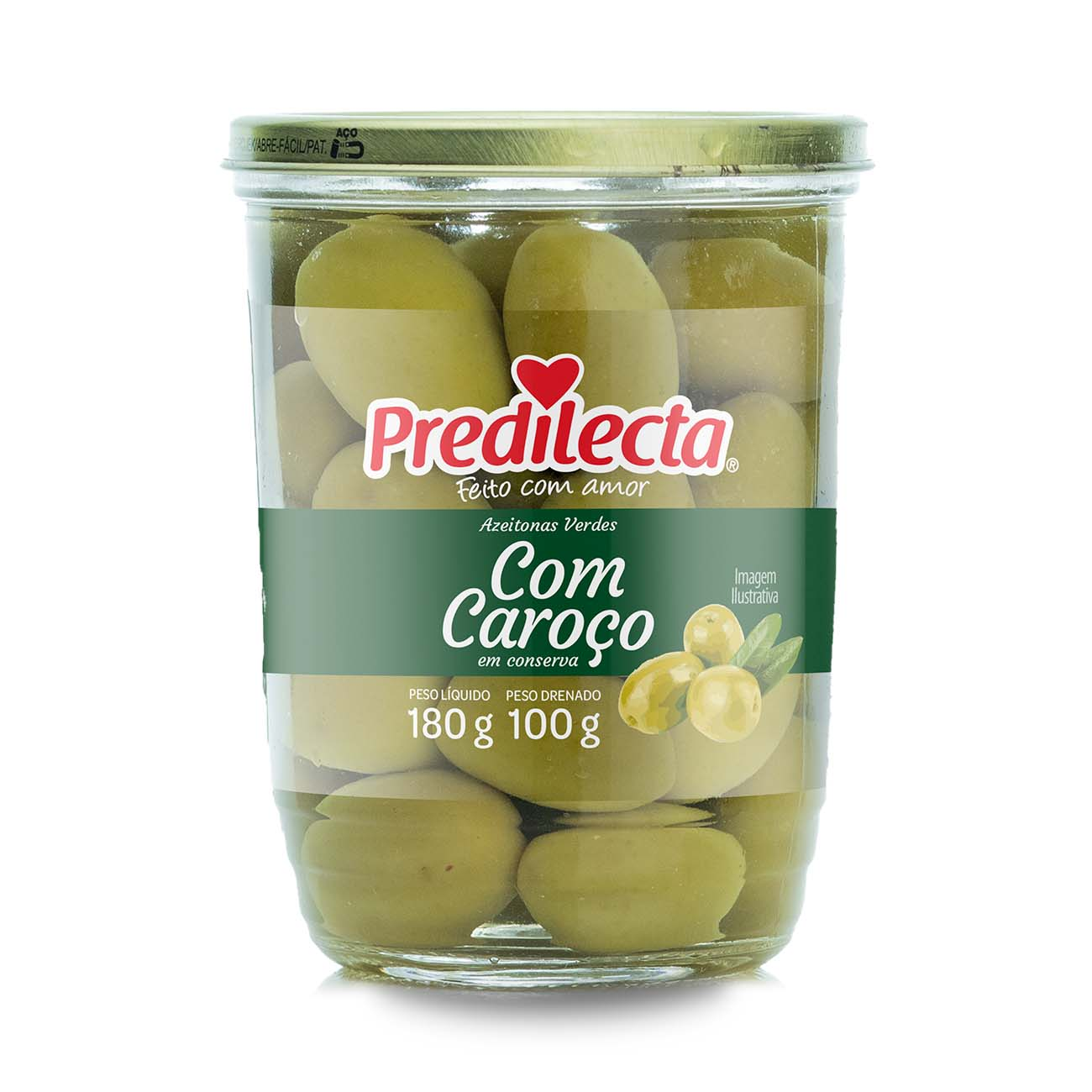 AZEITONA VERDE PREDILECTA POTE VIDRO 100G DRENADO