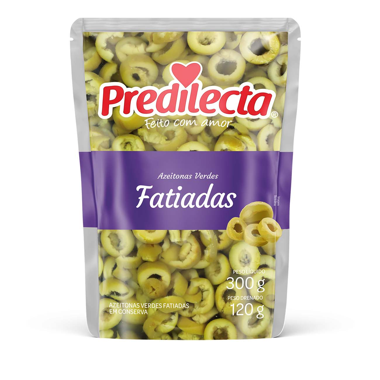 AZEITONA VERDE PREDILECTA SC 120G FATIADA DRENADA