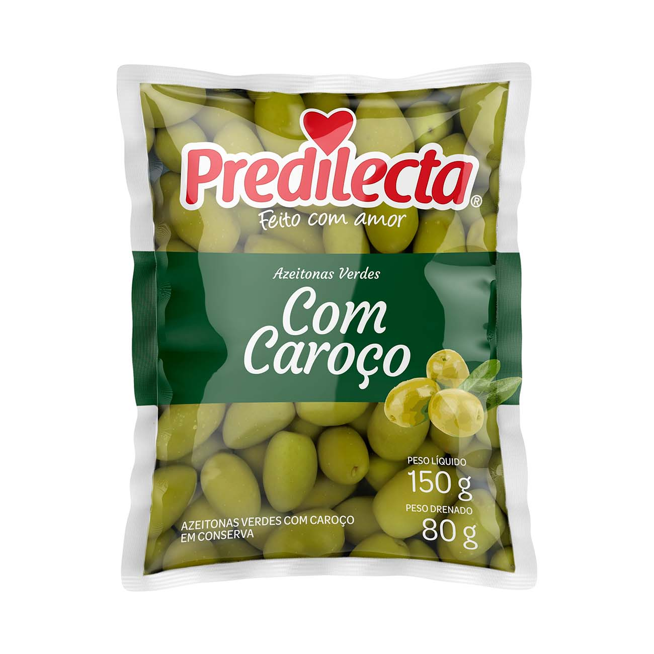 AZEITONA VERDE PREDILECTA SC 80G C/ CAROCO DRENADO