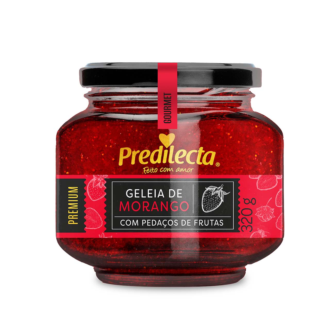 GELEIA PREDILECTA PREMIUM VIDRO 320G MORANGO