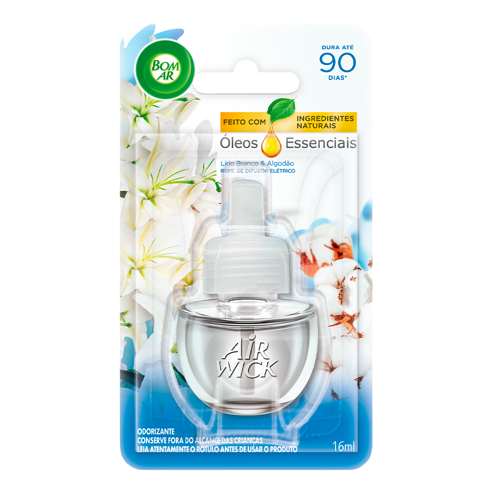 BOM AR AIR WICK ELET REFIL 16ML LIRIO BRANCO E ALG