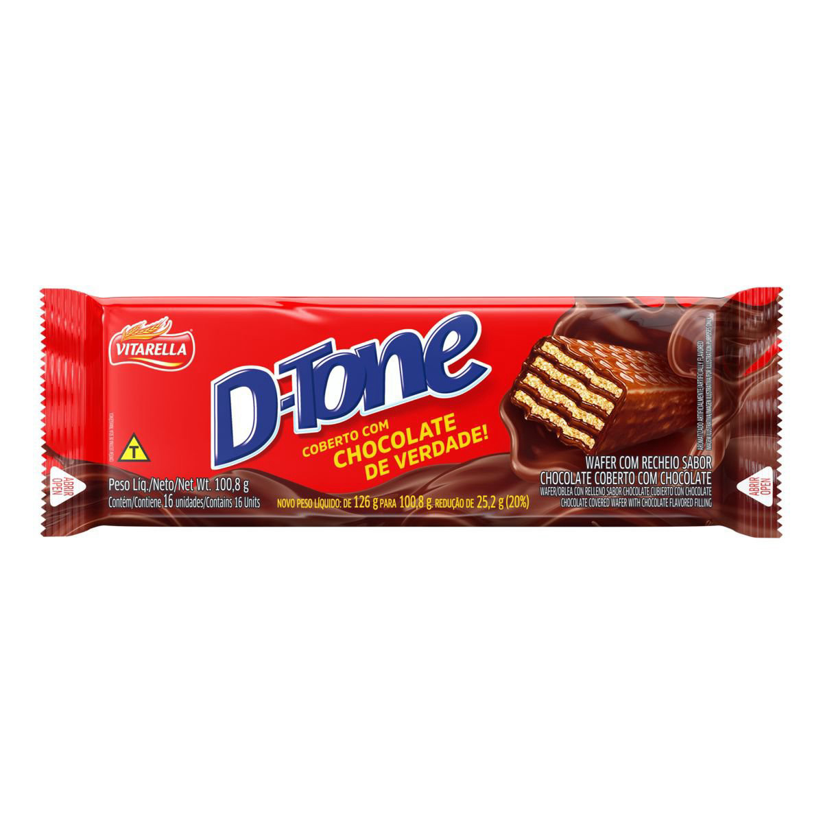 D-TONE VITARELLA WAFER RECHEADO 100,8G COBERTURA CHOCOLATE