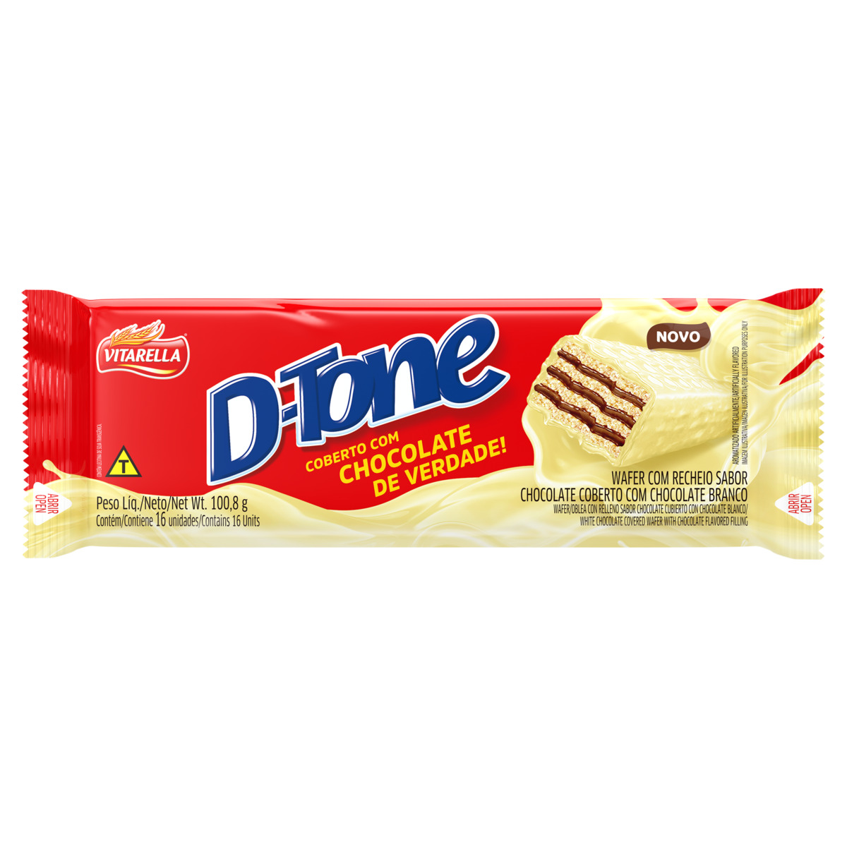 D-TONE VITARELLA WAFER RECHEADO 100,8G COBERTURA CHOCOLATE BRANCO