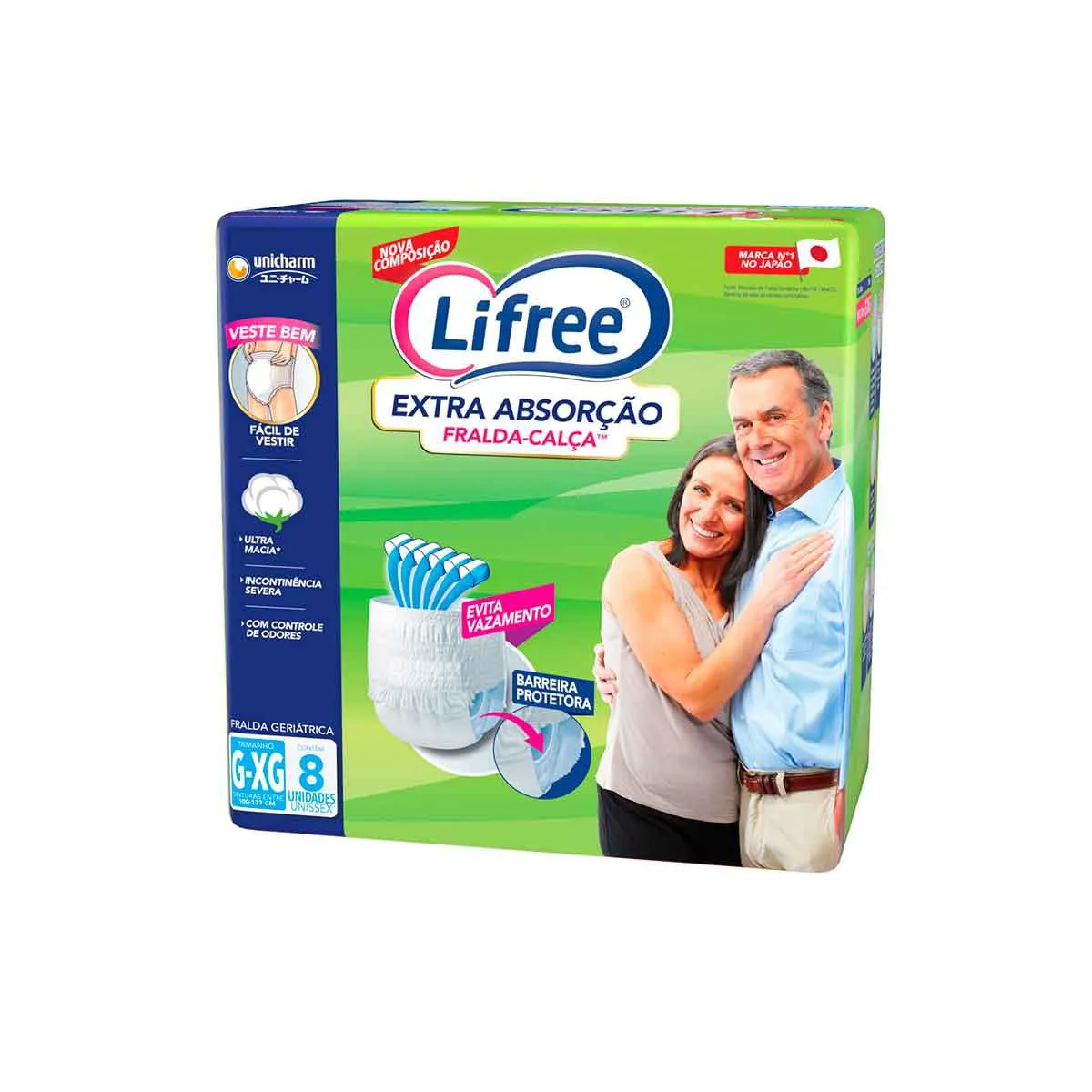 FRALDA LIFREE CALCA EXTRA ABS REG COM 8UN G/XG